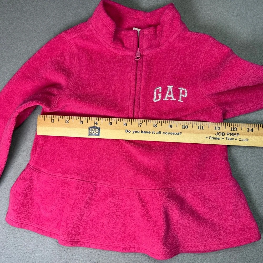 Baby Gap Toddler Girl Peplum Fleece Quarter Zip Pullover Pink 4T Coquette